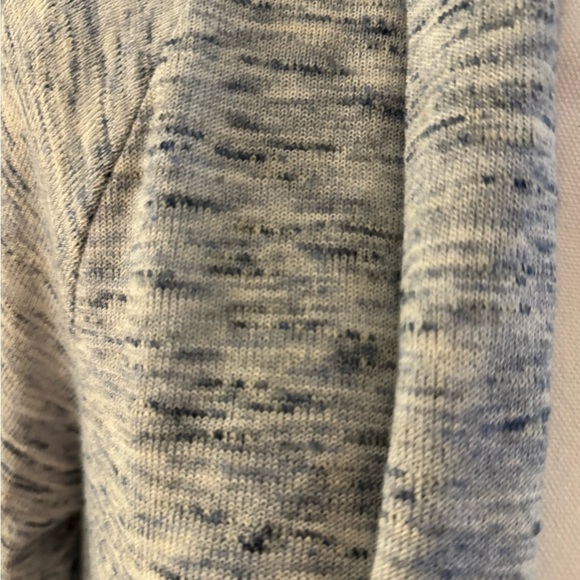 LOFT Cotton Textured Dusty Heathered Cream White Blue Open Cardigan Size large - Picture 3 of 7